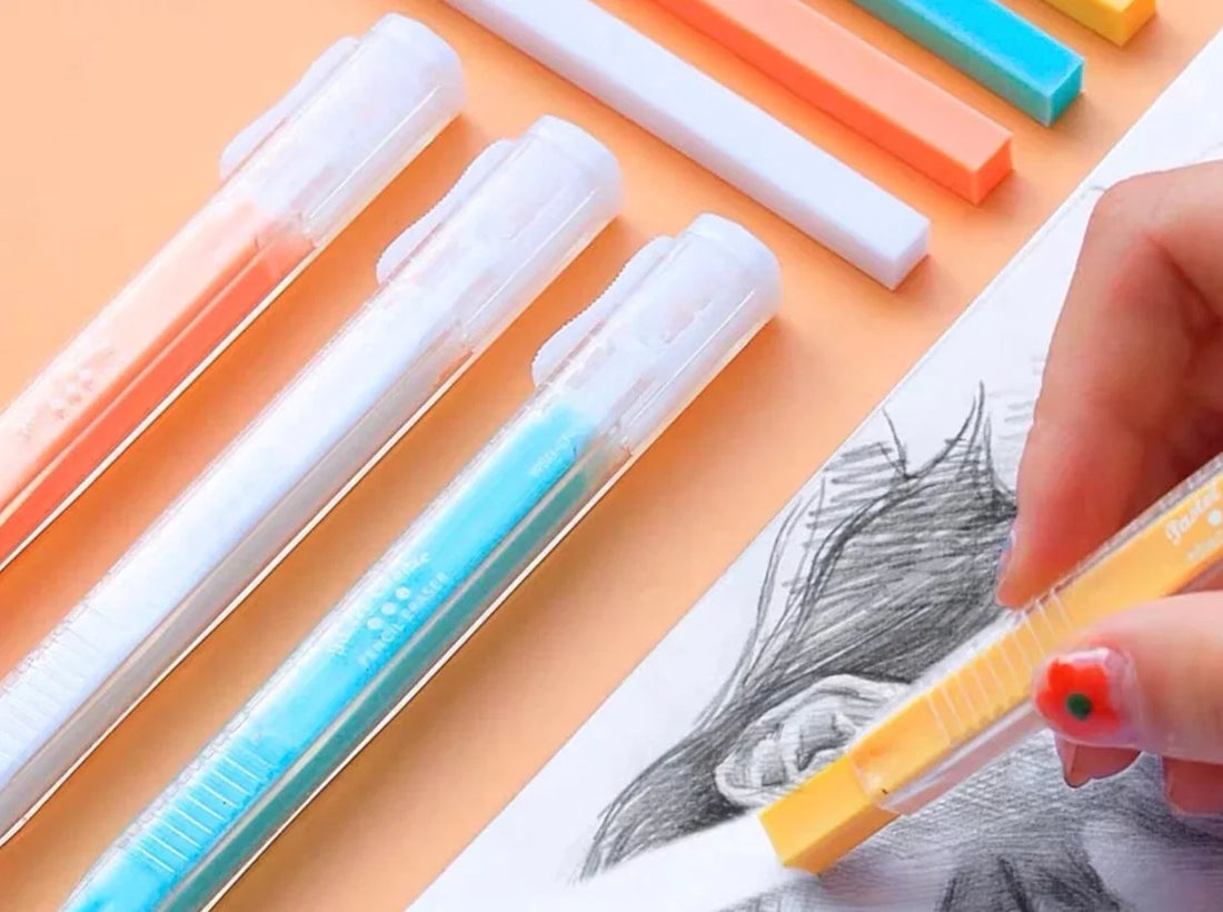 国誉WSG-ERCP1Y细细擦 糖果色推动式橡皮擦 黄色