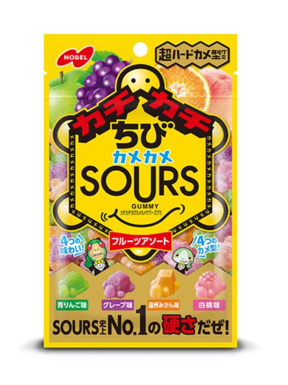 Nobel Confectionery Kachikachi Chibi Sours Fruit Assortment 70G