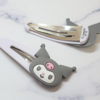 Sanrio Hair Clip Set of 2 - Kuromi : Smile