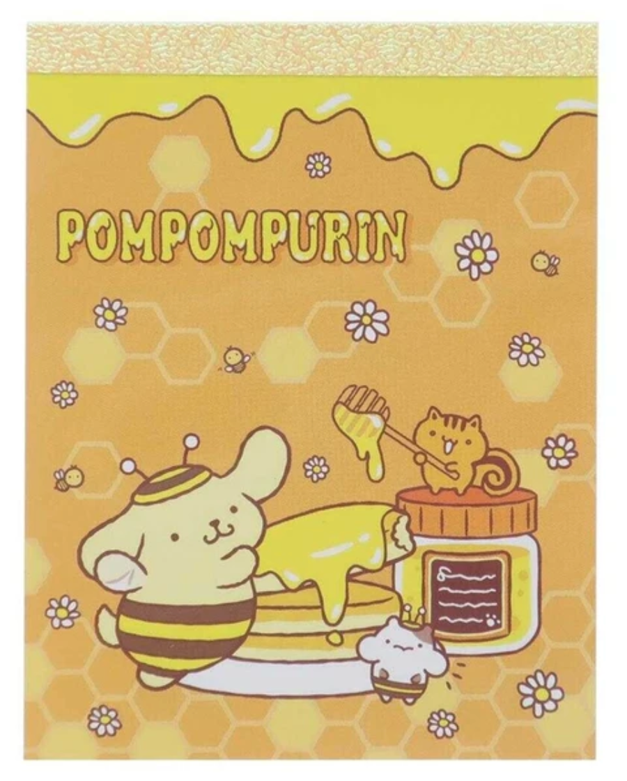 Sanrio Mini Notepad - Pompompurin : Honey Bee