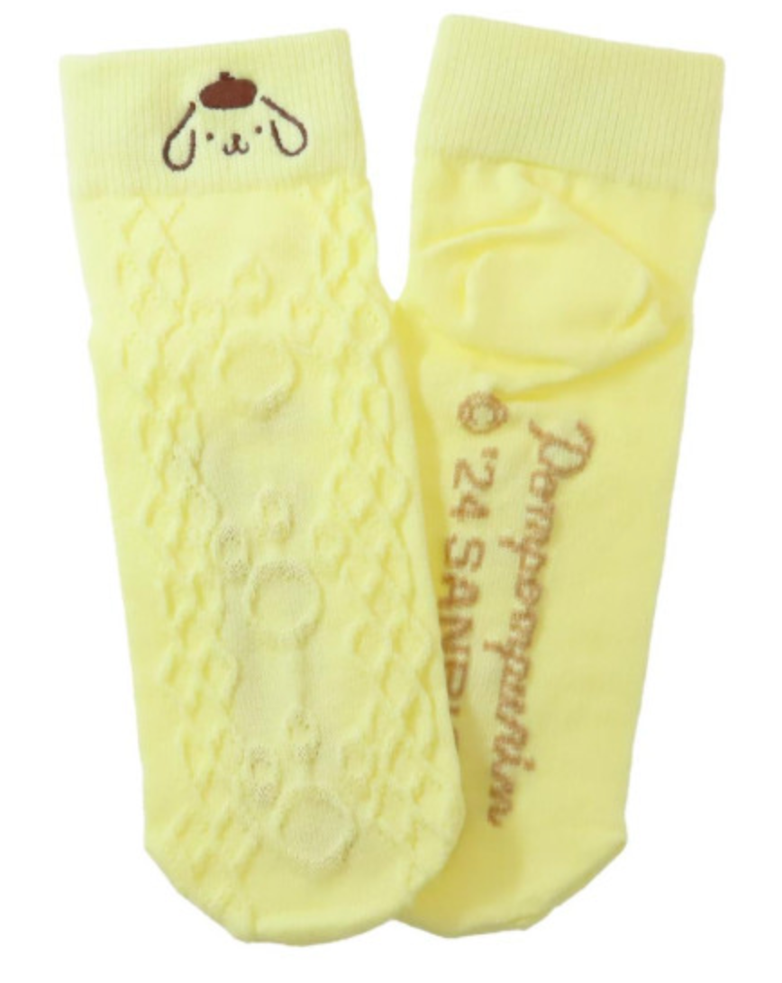 Sanrio Crew Socks - Pompompurin : Face Yellow