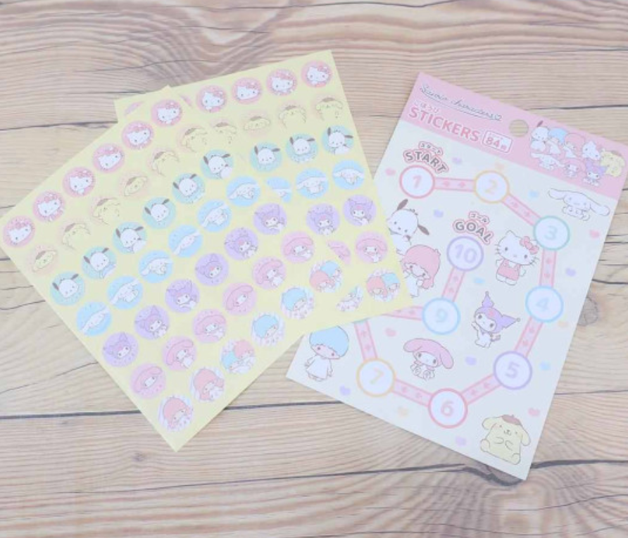 Sanrio Reward Sticker Set - Characters Face
