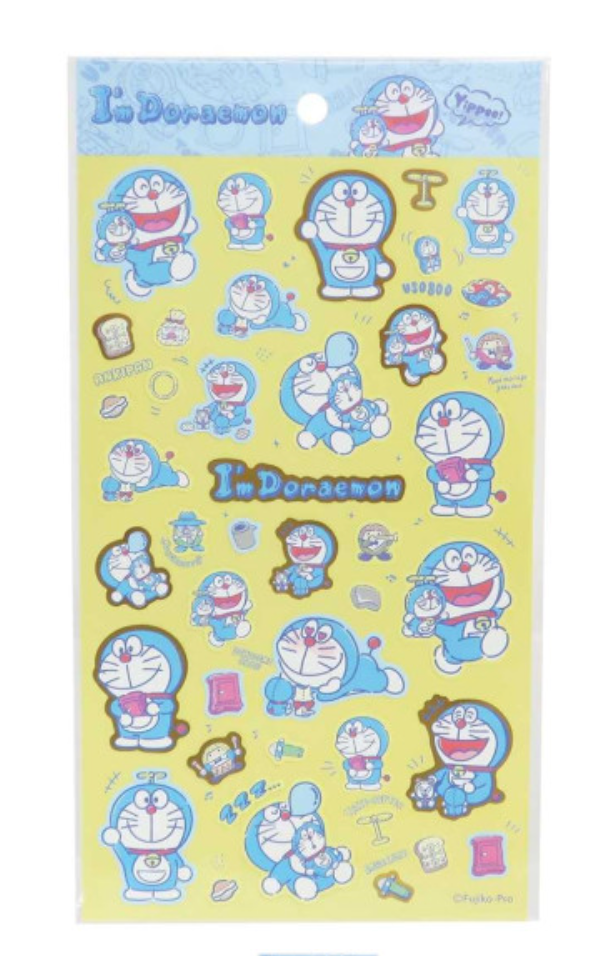Sanrio Doraemon Gold Accent Sticker - Doraemon