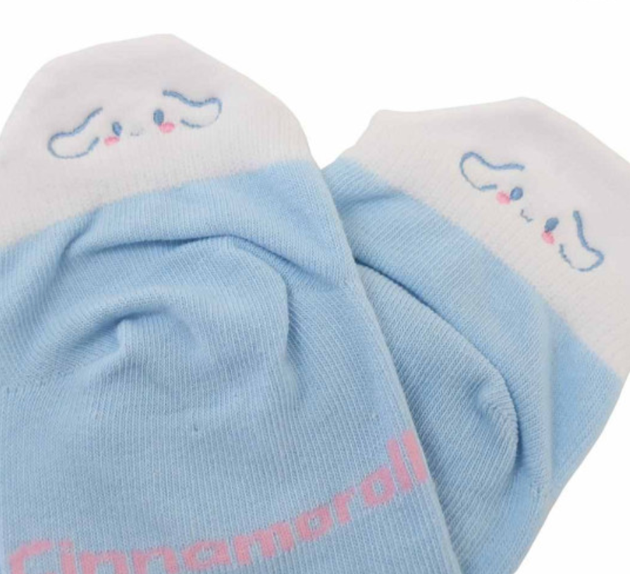 Sanrio Ankle Embroidery Socks - Cinnamoroll & Friend