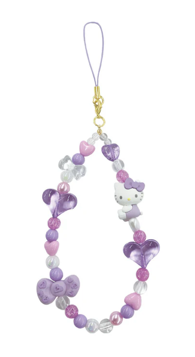 SANRIO 90s Phone Strap - Hello Kitty : Leopard Purple 1pc