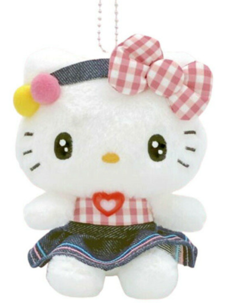 Sanrio Mascot Holder - Hello Kitty : Gingham Denim