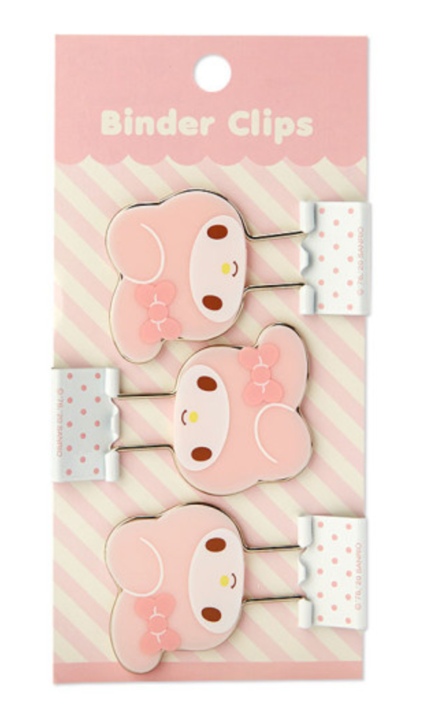 Sanrio Binder Clip 3pcs Set - My Melody