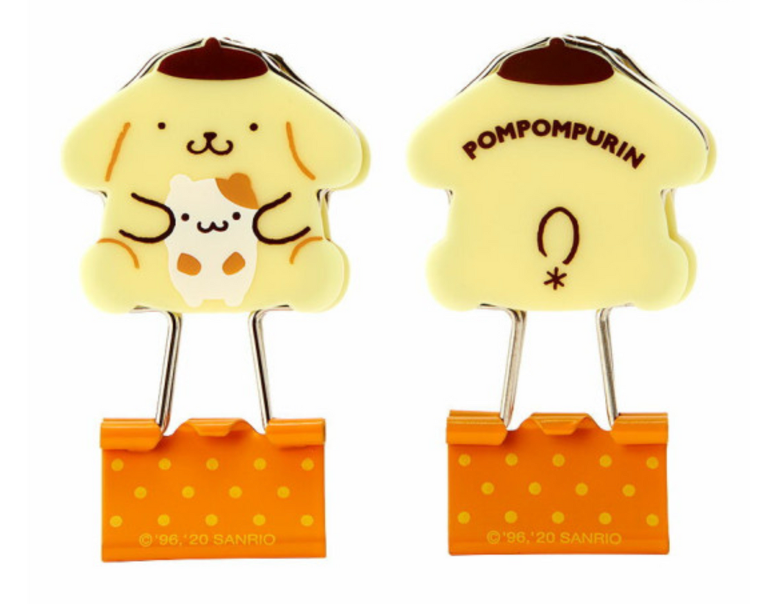 Sanrio Binder Clip 3pcs Set - Pompompurin