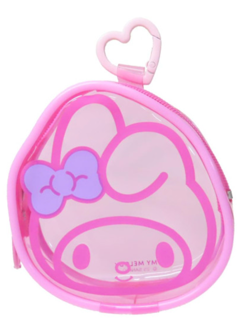 Sanrio Mascot Mini Pouch with Carabiner - My Melody : Face