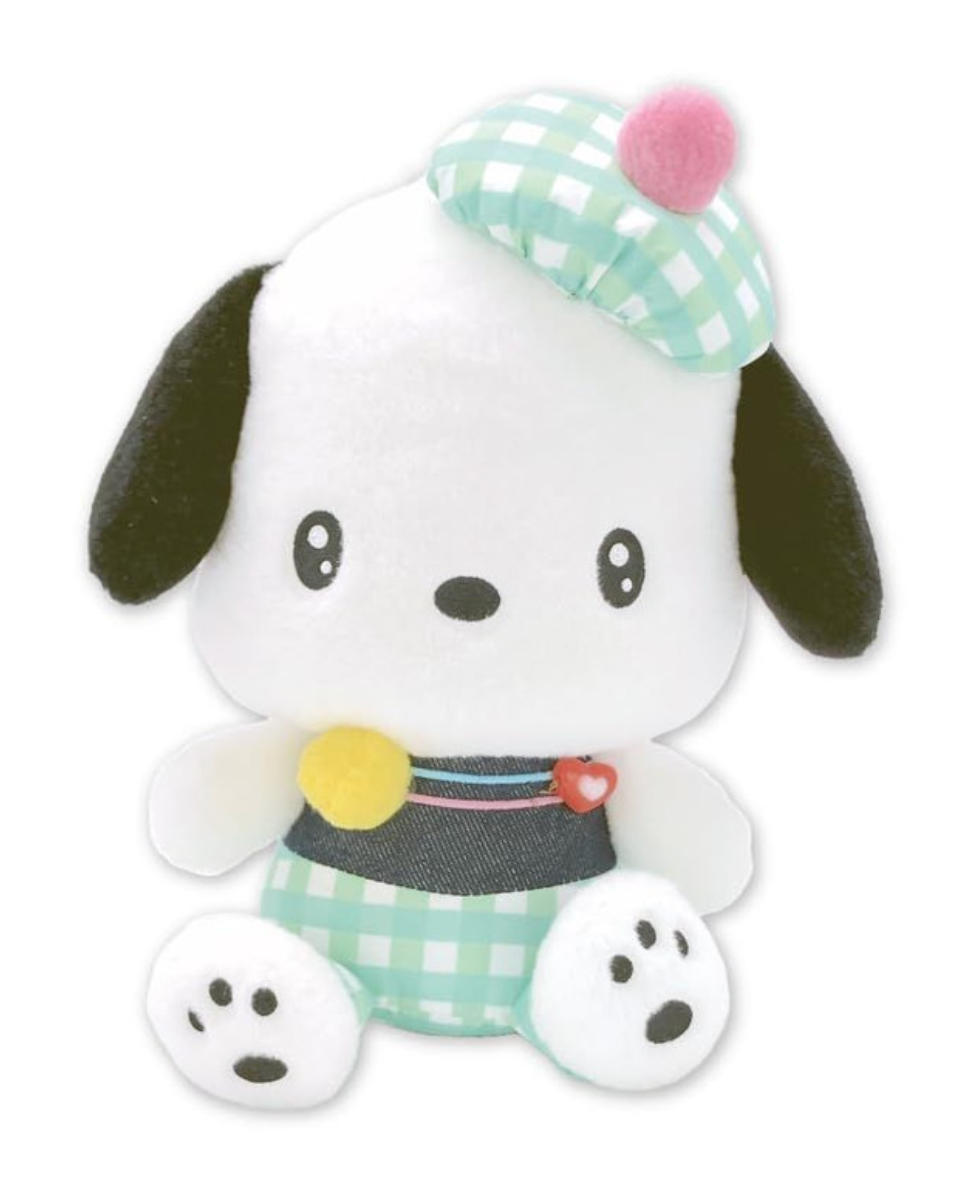 Sanrio Plush Toy S Gingham Denim Pochacco