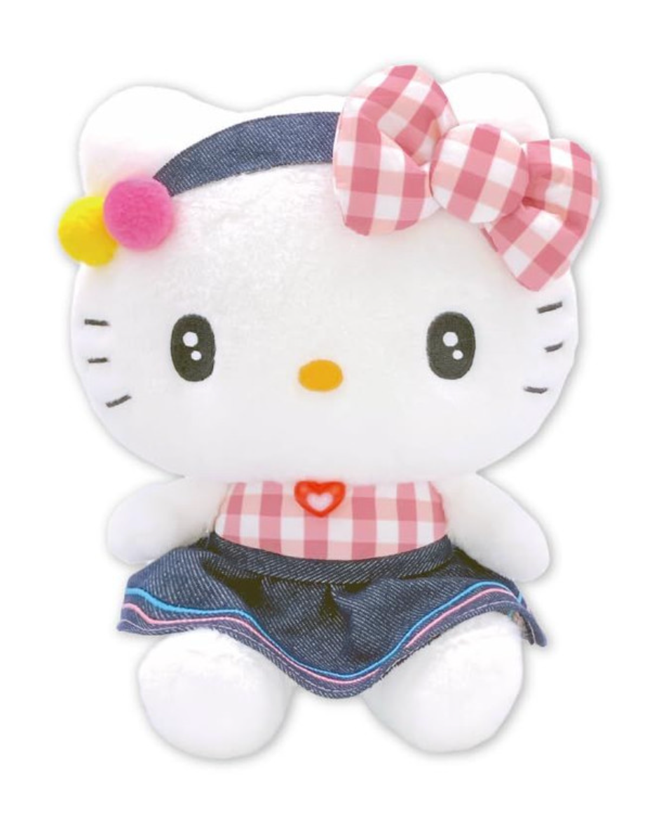 Sanrio Plush Toy S Gingham Denim Hello Kitty