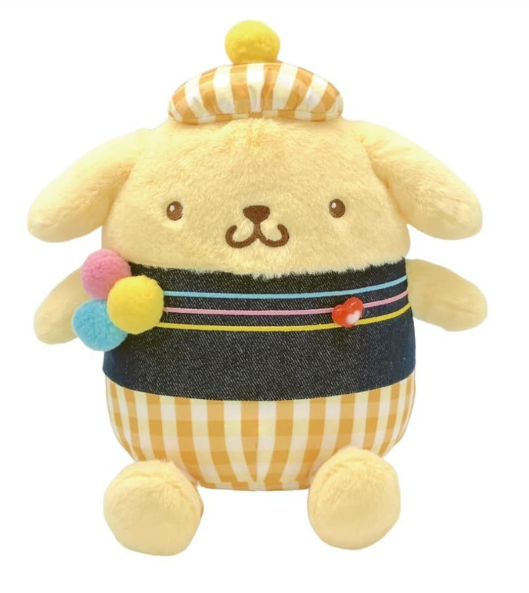 Sanrio Plush Toy S Gingham Denim Pompompurin