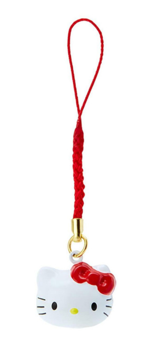 Sanrio Hello Kitty Face Shaped Bell Charm Strap Brass