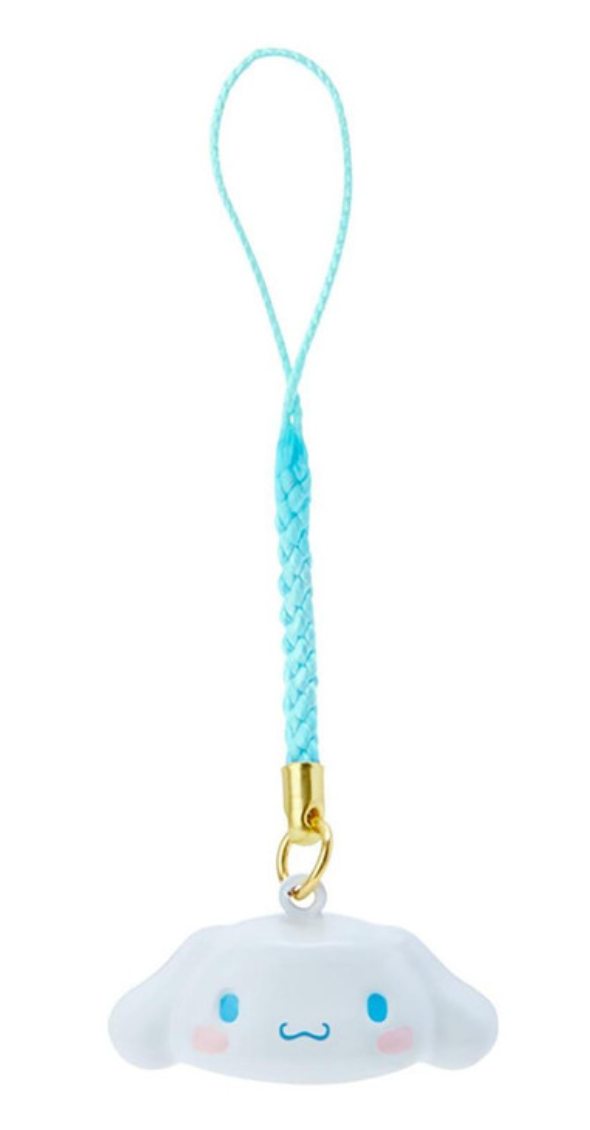 Sanrio Cinnamoroll Face Shaped Bell Charm Strap Cord Brass
