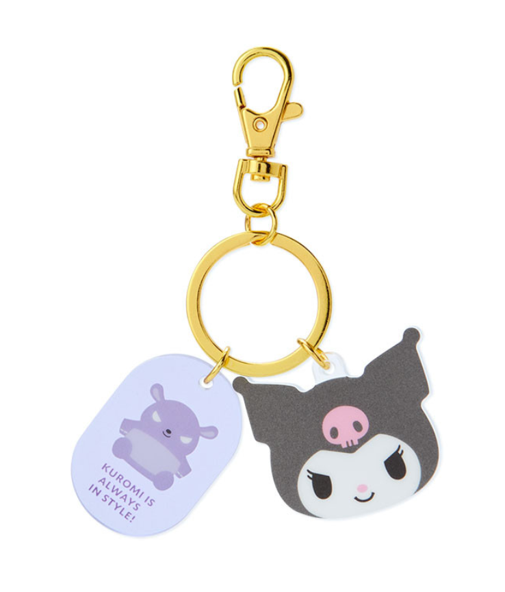 Sanrio Acrylic Face Shaped Keychain - Kuromi