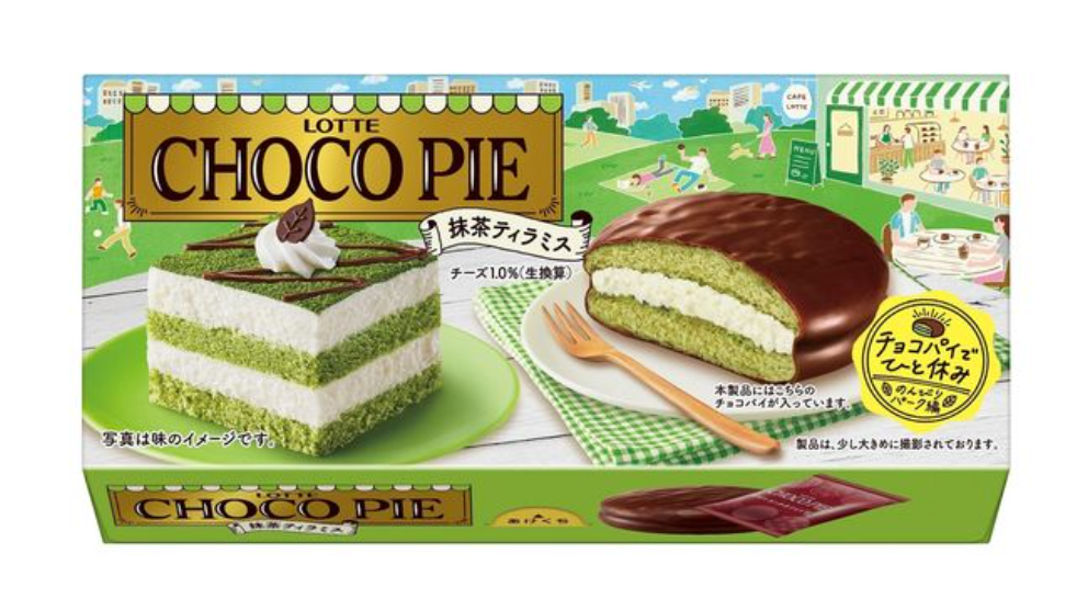 Lotte Chocolate Pie Matcha Tiramisu 10 Pieces