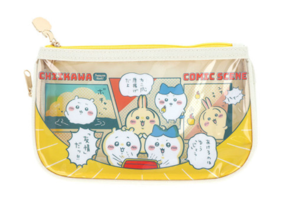 Chiikawa Clear Flat Pouch Pencil Case - Chiikawa & Hachiware & Usagi : Comic Scene Treasure