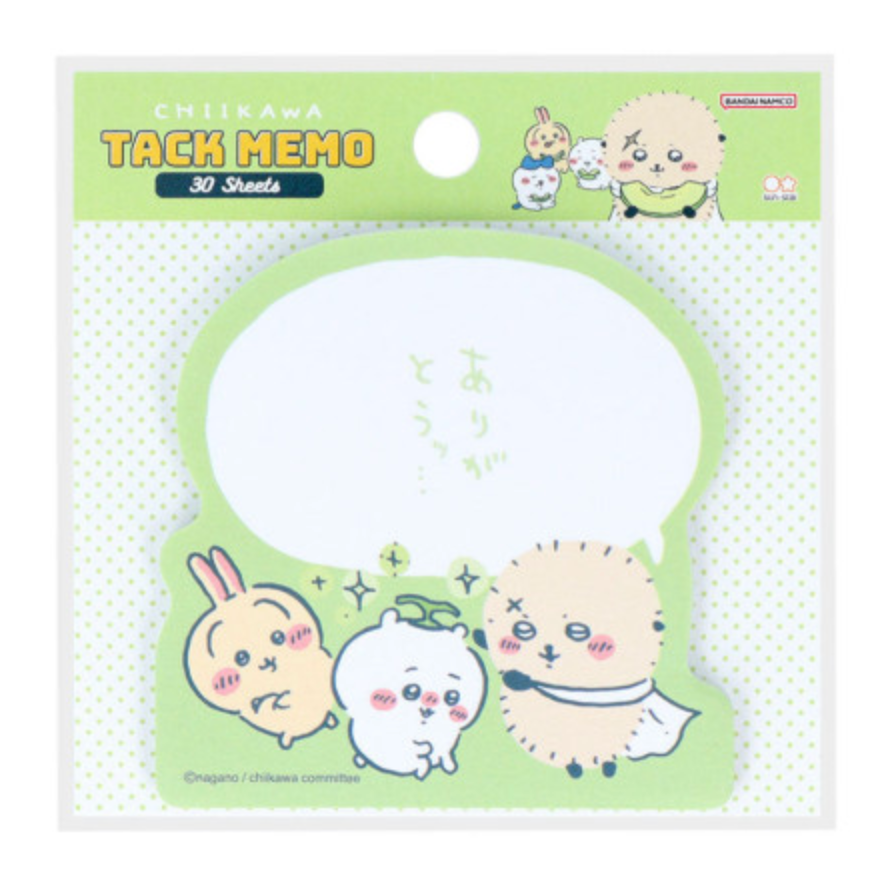 Chiikawa Tack Memo Pad Sticky Notes - Chiikawa & Rakko & Usagi : Comic Scene Thank You