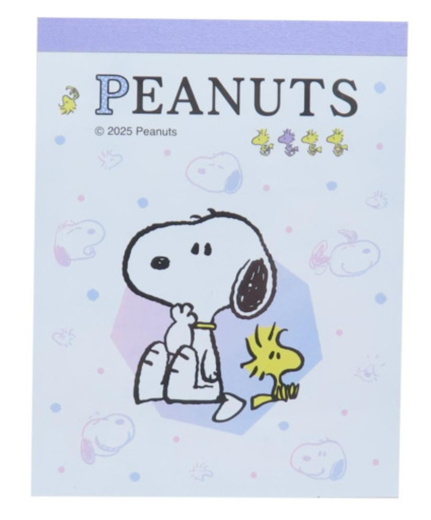 Peanuts Mini Notepad - Snoopy & Woodstock : Star White