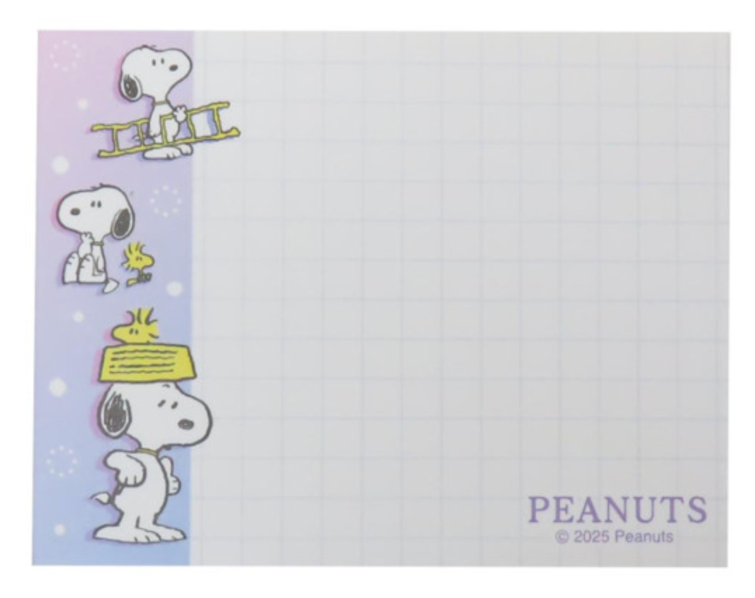 Peanuts Mini Notepad - Snoopy & Woodstock : Star White