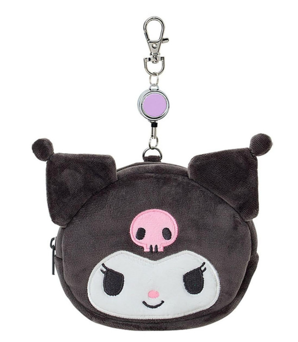 Sanrio Original Face-shaped Pass Case & Pouch - Kuromi
