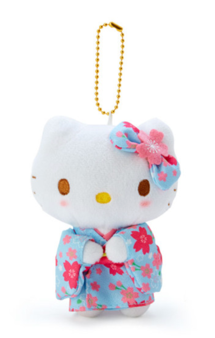 Sanrio Mascot Holder - Hello Kitty : Sakura Kimono Light Blue