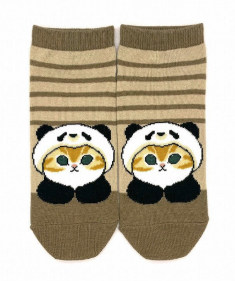 Mofusand Ankle Socks - Cat : Panda Brown