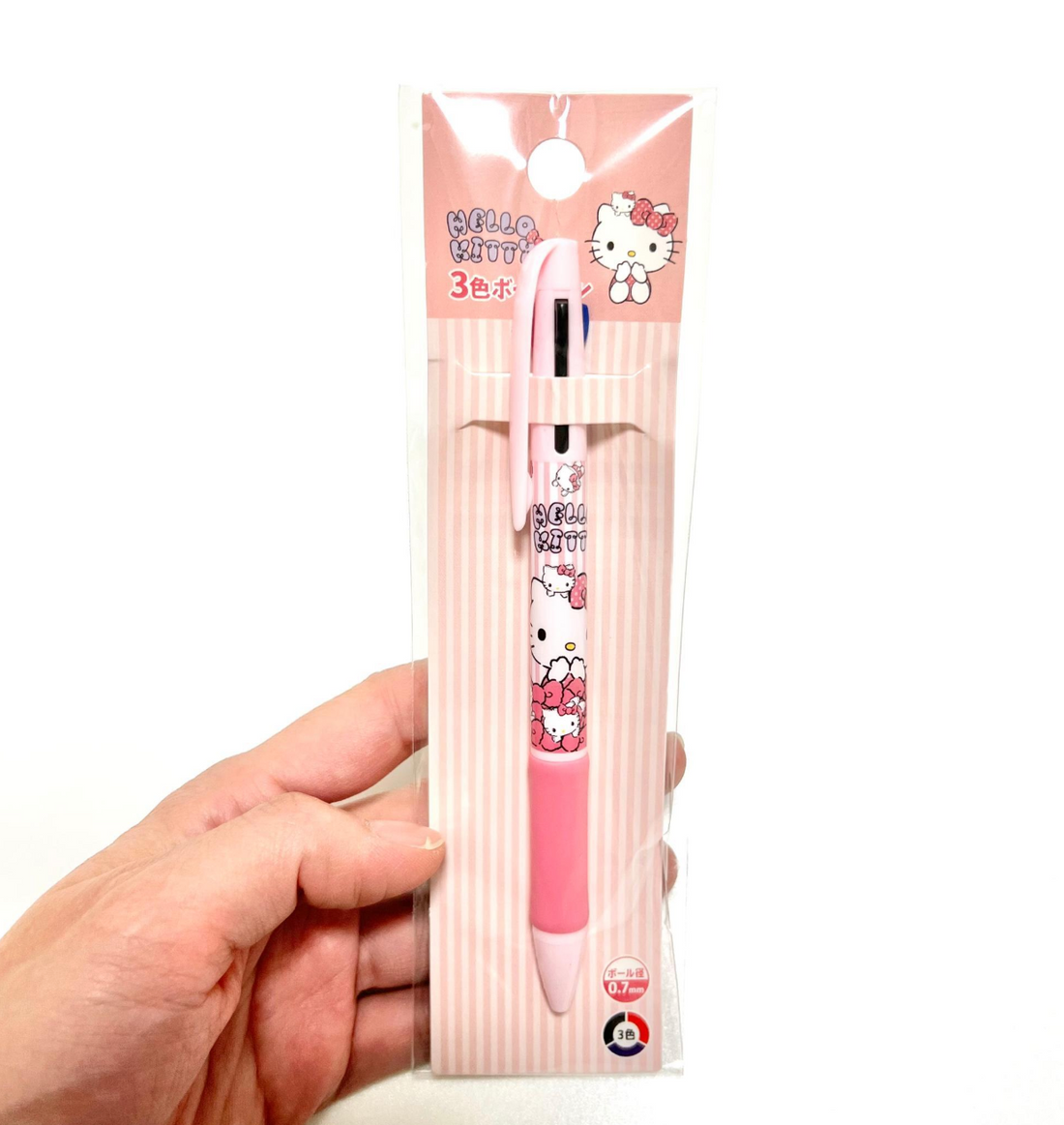 Sanrio 3 Color Multi Ball Pen - Hello Kitty : Ribbon Doll Pink