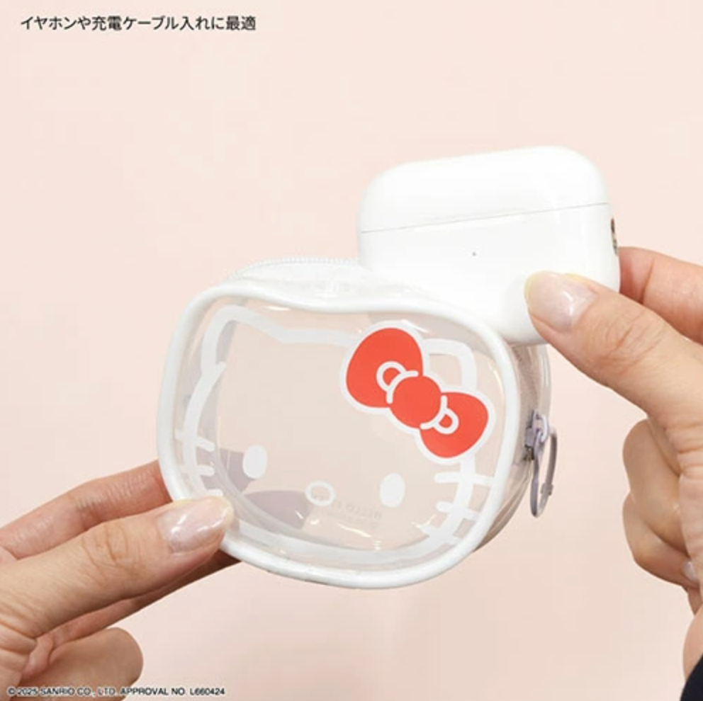 Sanrio Mascot Mini Pouch with Carabiner - Hello Kitty : Face
