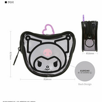 Sanrio Mascot Mini Pouch with Carabiner - Kuromi : Face