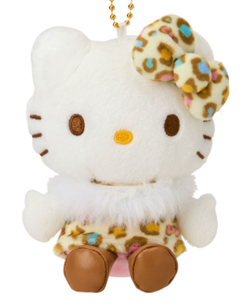 Sanrio Mascot Holder - Hello Kitty : Leopard Collection White