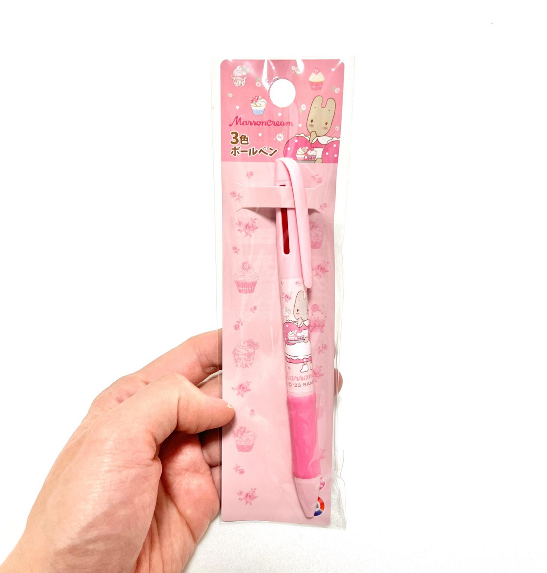 Sanrio 3 Color Multi Ball Pen - Marron Cream : Rose Pink