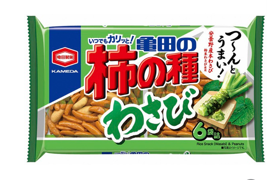 Kameda's Kaki no Tane, Wasabi Flavor 164g (6 bags)