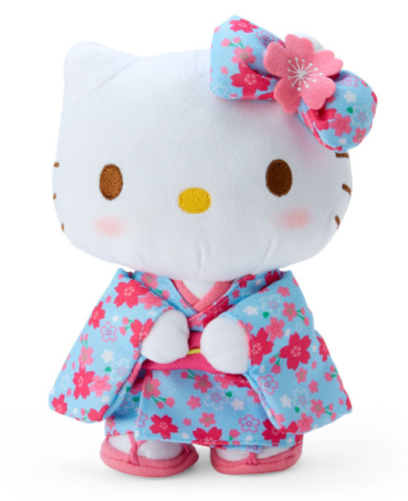 Sanrio Plush Toy - Hello Kitty : Cherry Blossom Kimono Light Blue