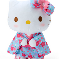 Sanrio Plush Toy - Hello Kitty : Cherry Blossom Kimono Light Blue