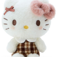 Sanrio Mascot Holder - Hello Kitty : Fluffy Mocha Plaid