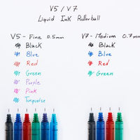 Pilot V5 Hi-Tecpoint Rollerball Pen Liquid Ink 0.5mm Tip 0.3mm Line Black