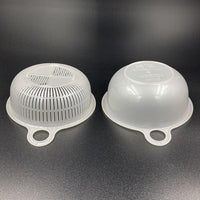 INOMATA Kitchen Plastic Vegetable Washing Bowl and Colander Set Mini 2pcs White