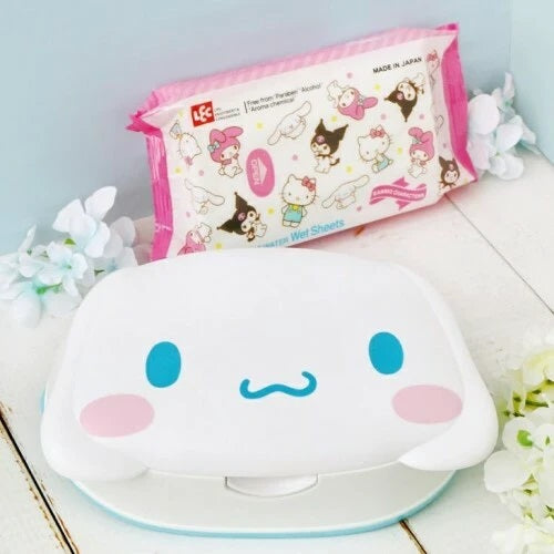 日本LEC Cinnamon 三丽欧玉桂狗造型 99%纯水湿纸巾盒 80枚入