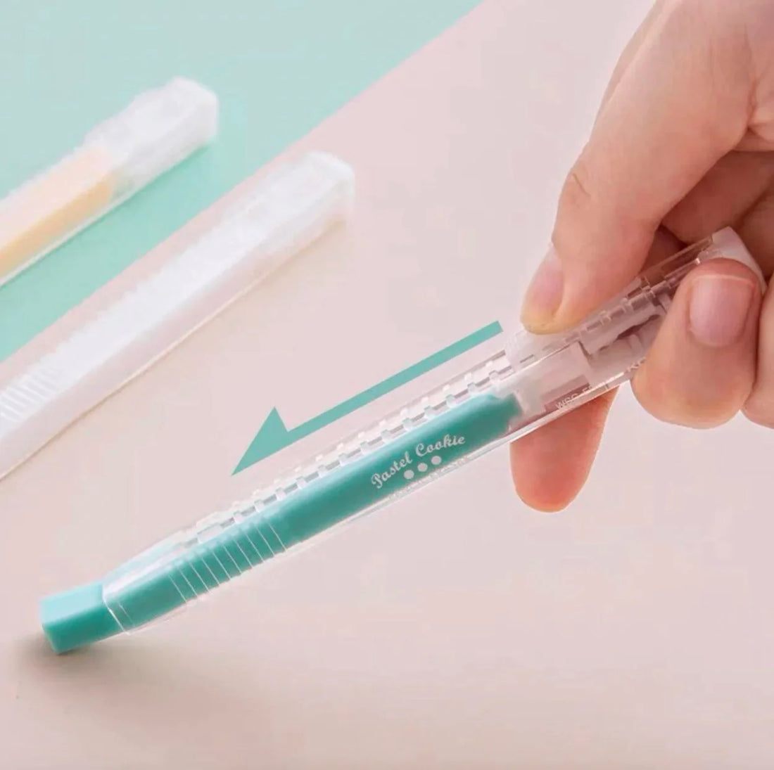 国誉WSG-ERCP1P细细擦 糖果色推动式橡皮擦 粉色