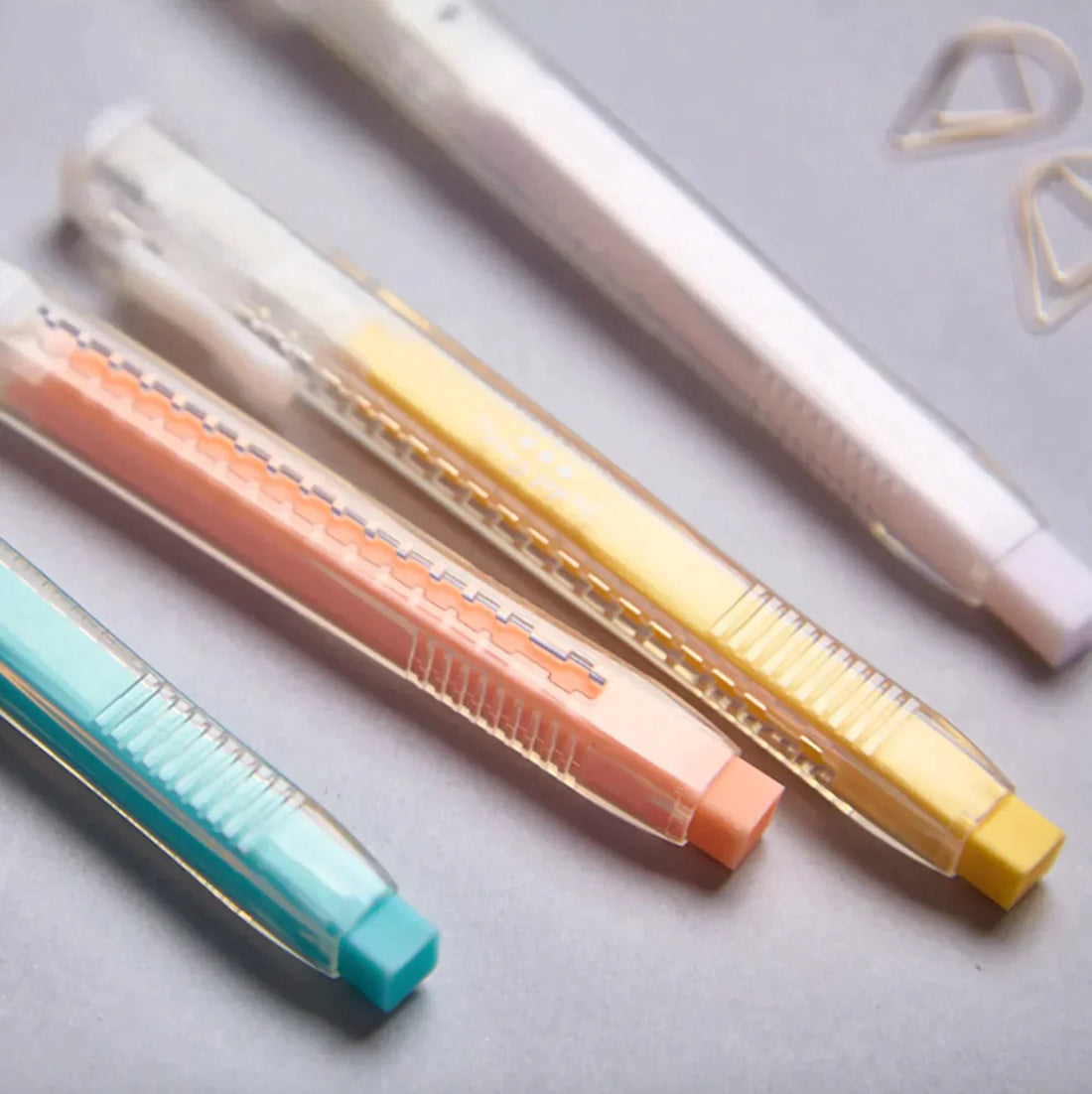 国誉WSG-ERCP1Y细细擦 糖果色推动式橡皮擦 黄色