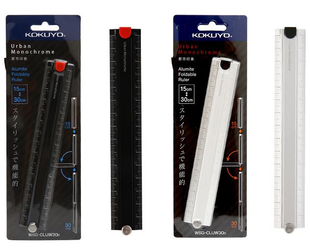 国誉 折叠式铝制直尺 (黑) 30cm WSG-CLUW30D