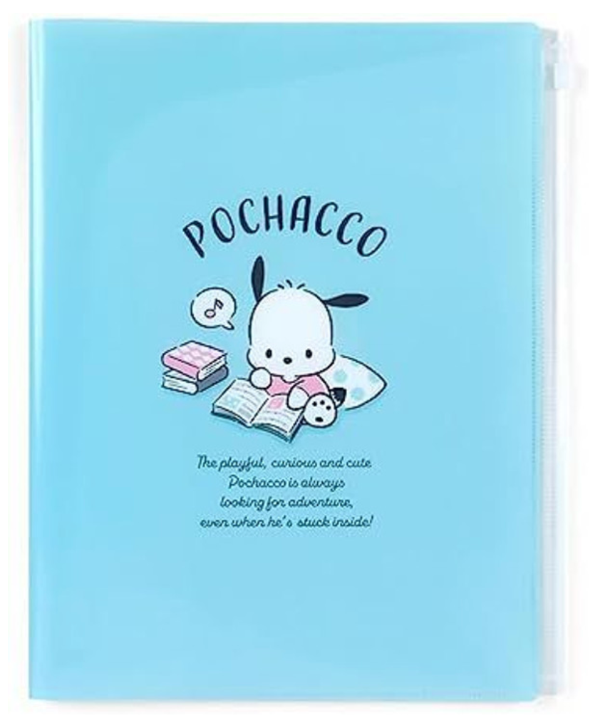 Sanrio Clear File with Fastener Pocket - Pochacco