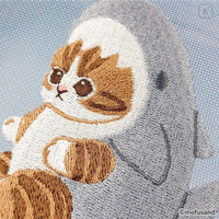 Mofusand Round Mesh Pouch - Cat : Shark Nyan Blue Paw