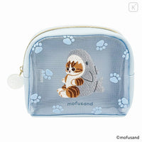 Mofusand Round Mesh Pouch - Cat : Shark Nyan Blue Paw