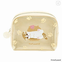 Mofusand Round Mesh Pouch - Cat : Sweets Nyan Yellow Paw