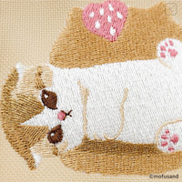 Mofusand Round Mesh Pouch - Cat : Sweets Nyan Yellow Paw