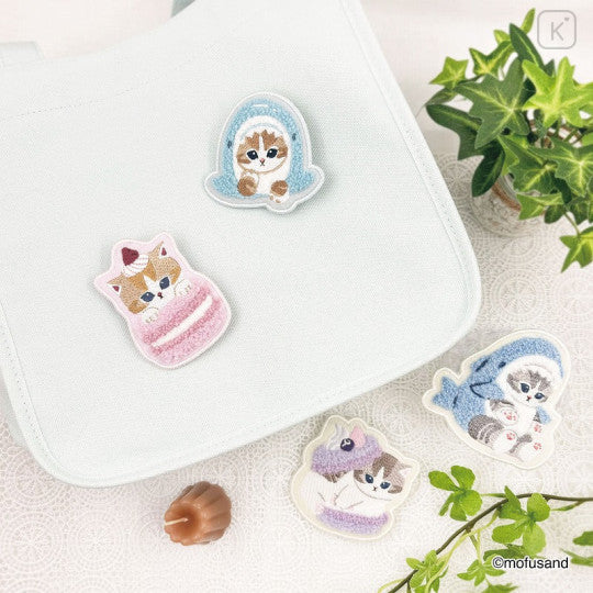 Mofusand Sagara Embroidery Badge - Cat : Macaron Nyan Pink