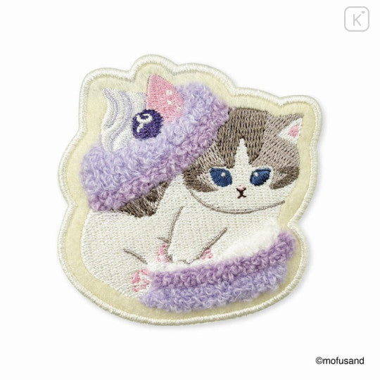 Mofusand Sagara Embroidery Badge - Cat : Macaron Nyan Purple