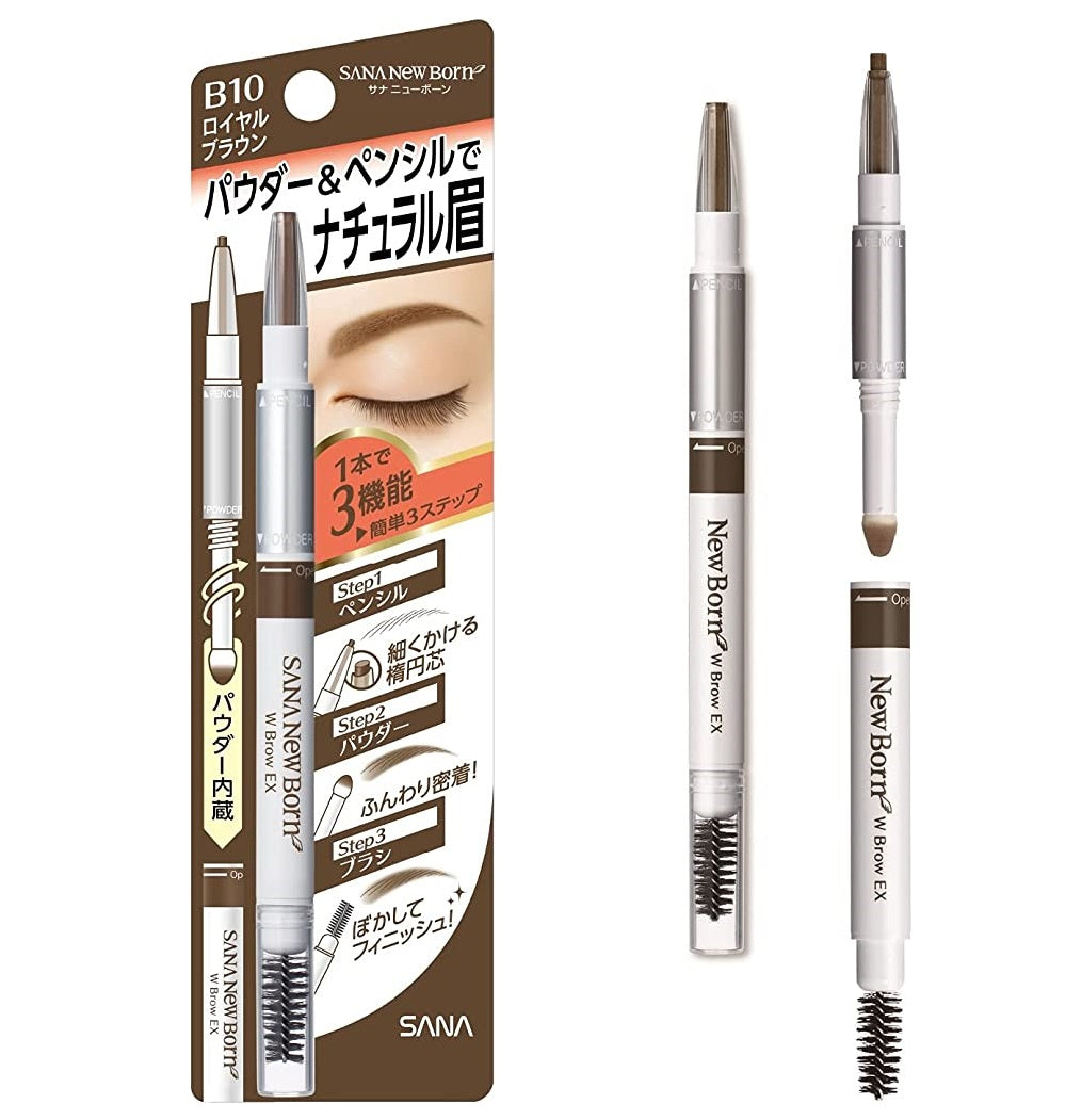 日本莎娜SANA 妮梦柔和三合一眉彩笔 B10高贵棕